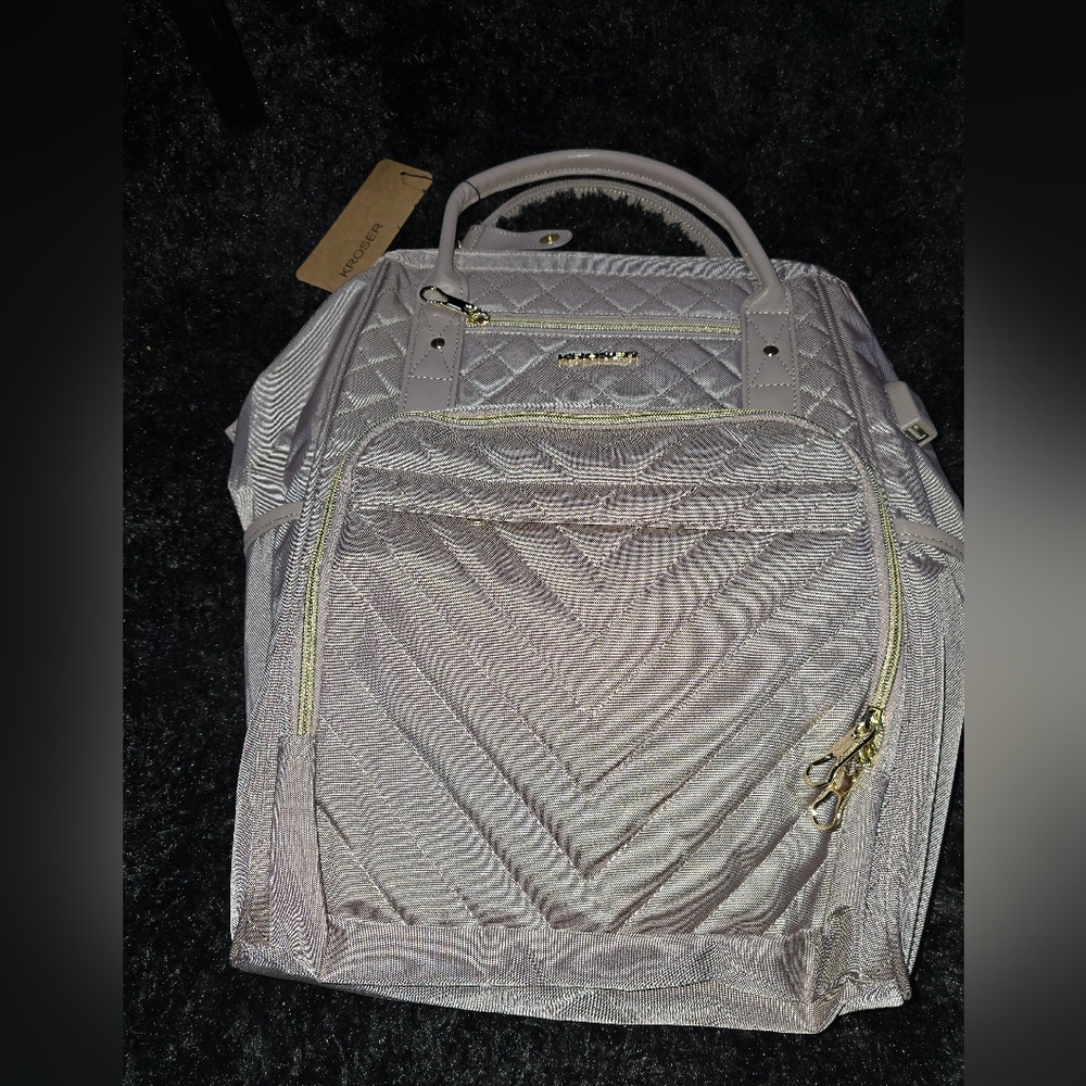 Quilted Dusty Pink 17 Inch Laptop Backpack KROSER NWOT